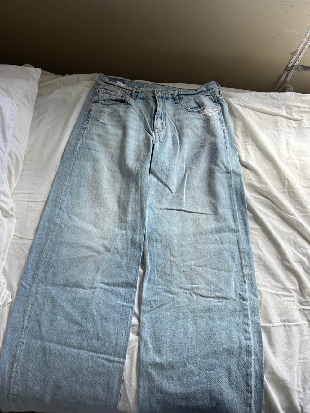 American Eagle Outfitters Light Wash Wide Leg Jeans